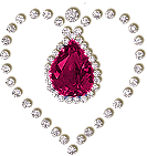un coeur avec un diamant rouge